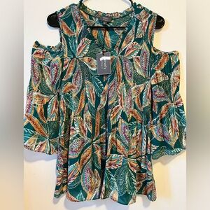 Ninety Clothing Co Boho Cold Shoulder Blouse – Size S